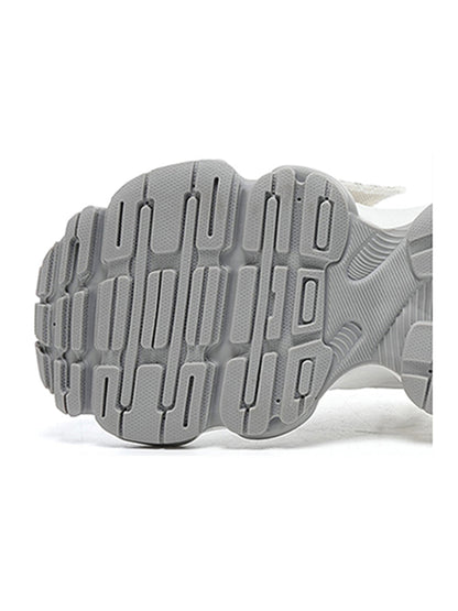Metallic Silver Mesh Tech Runner Sneakers
