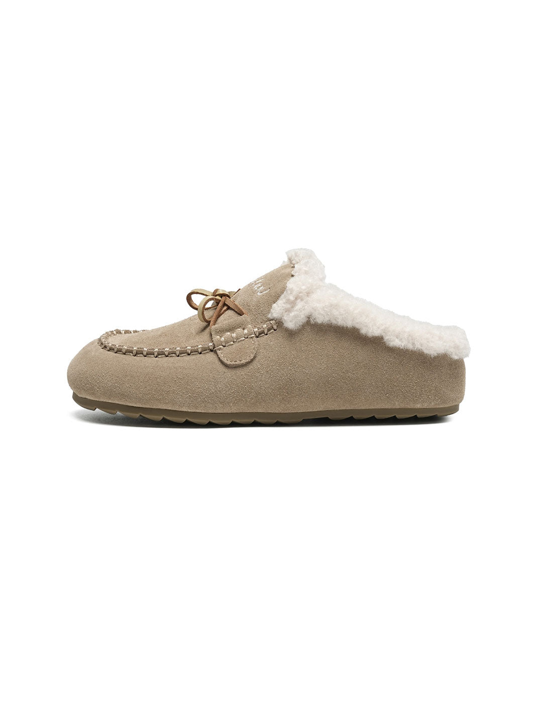 Plush-Lined Suede Moccasin Slippers