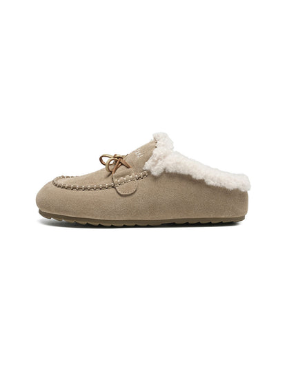 Plush-Lined Suede Moccasin Slippers