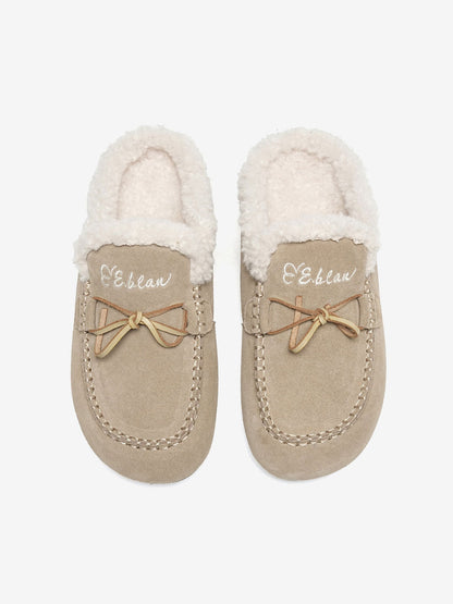 Plush-Lined Suede Moccasin Slippers