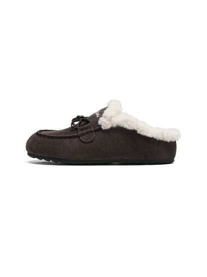 Plush-Lined Suede Moccasin Slippers