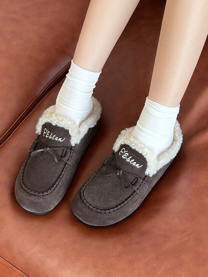 Plush-Lined Suede Moccasin Slippers