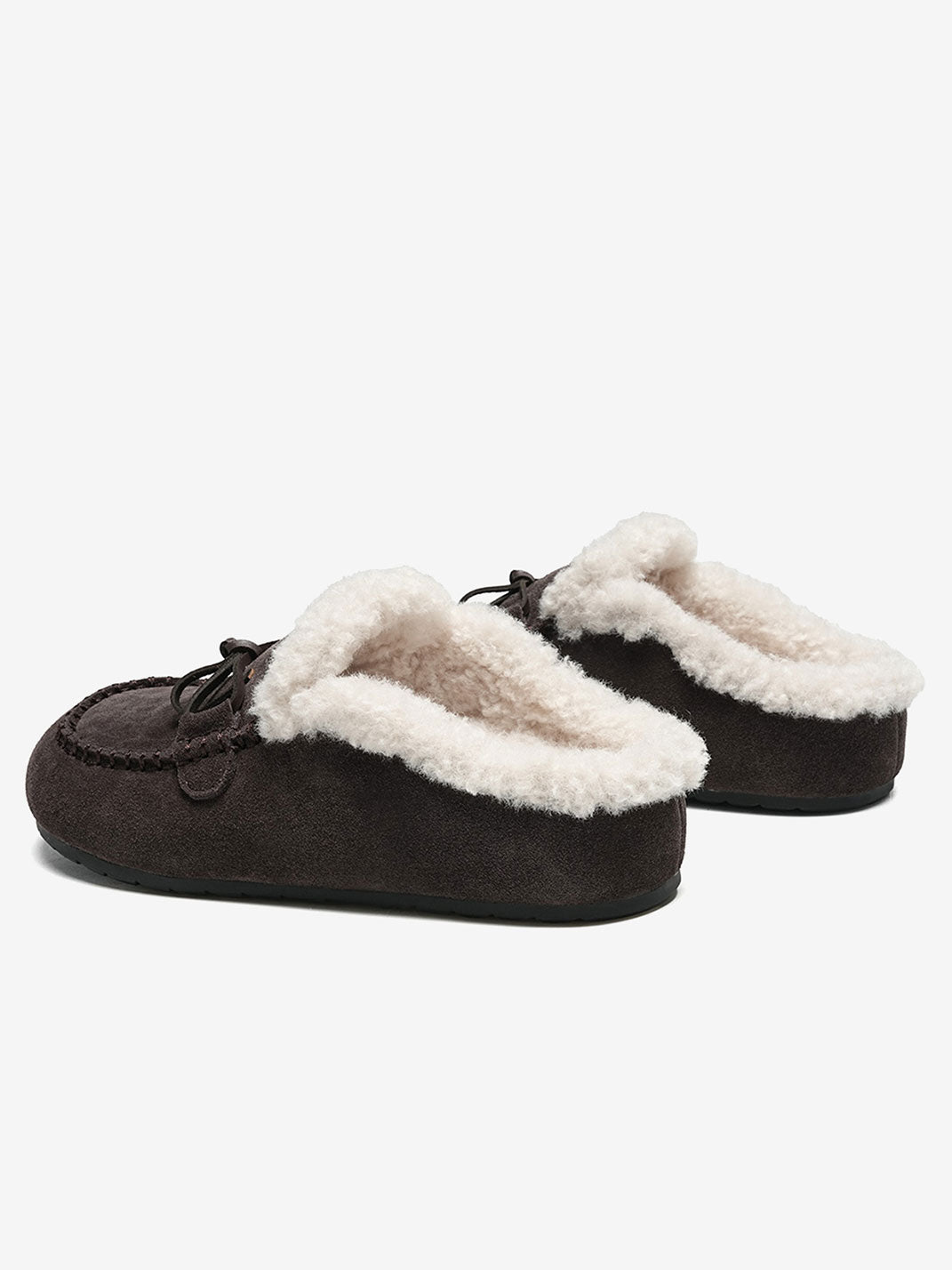 Plush-Lined Suede Moccasin Slippers