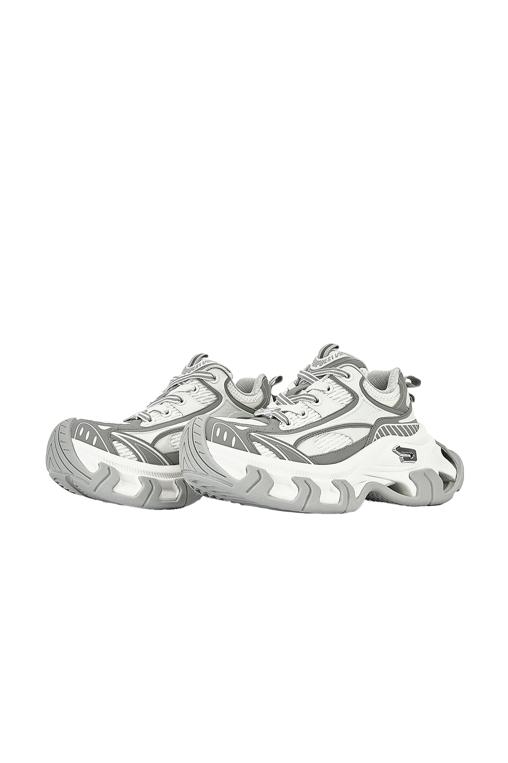 Gray-Teal Papillon Platform Sneakers