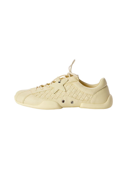 Star-Lace Low-Profile Leather Trainers