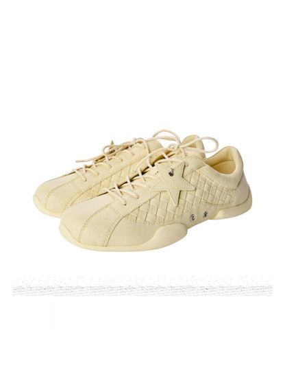 Star-Lace Low-Profile Leather Trainers