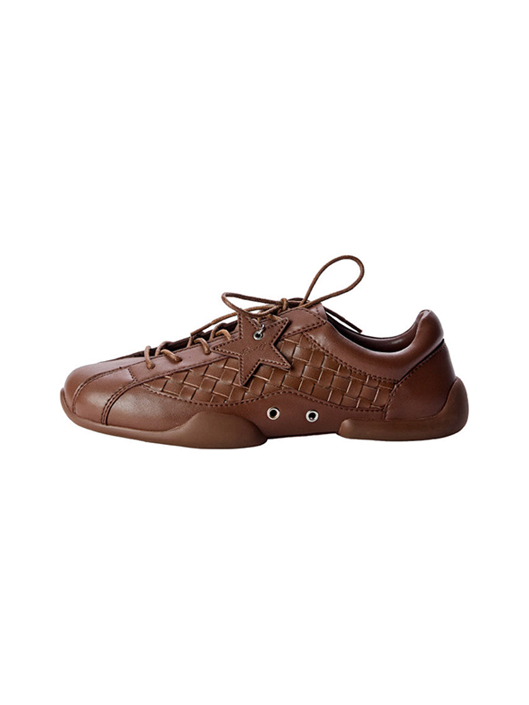 Star-Lace Low-Profile Leather Trainers