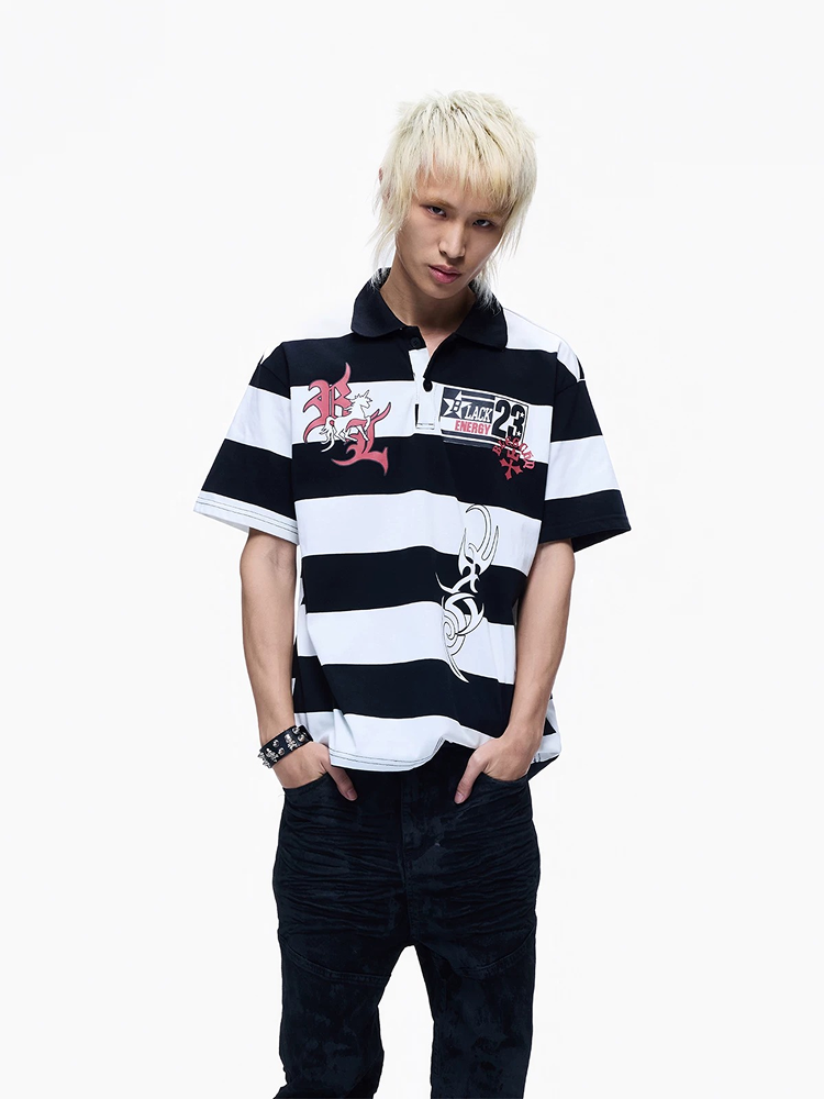 Light Casual Polo Shirt, Loose Fit, Short Sleeves