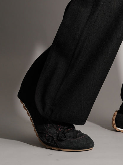 Paneled Nubuck Low-Profile Trainers