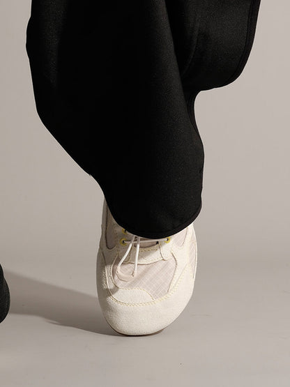 Paneled Nubuck Low-Profile Trainers