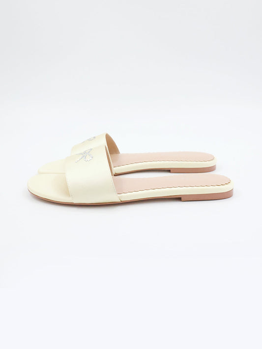 Rhinestone Bow Pastel Slide Sandals