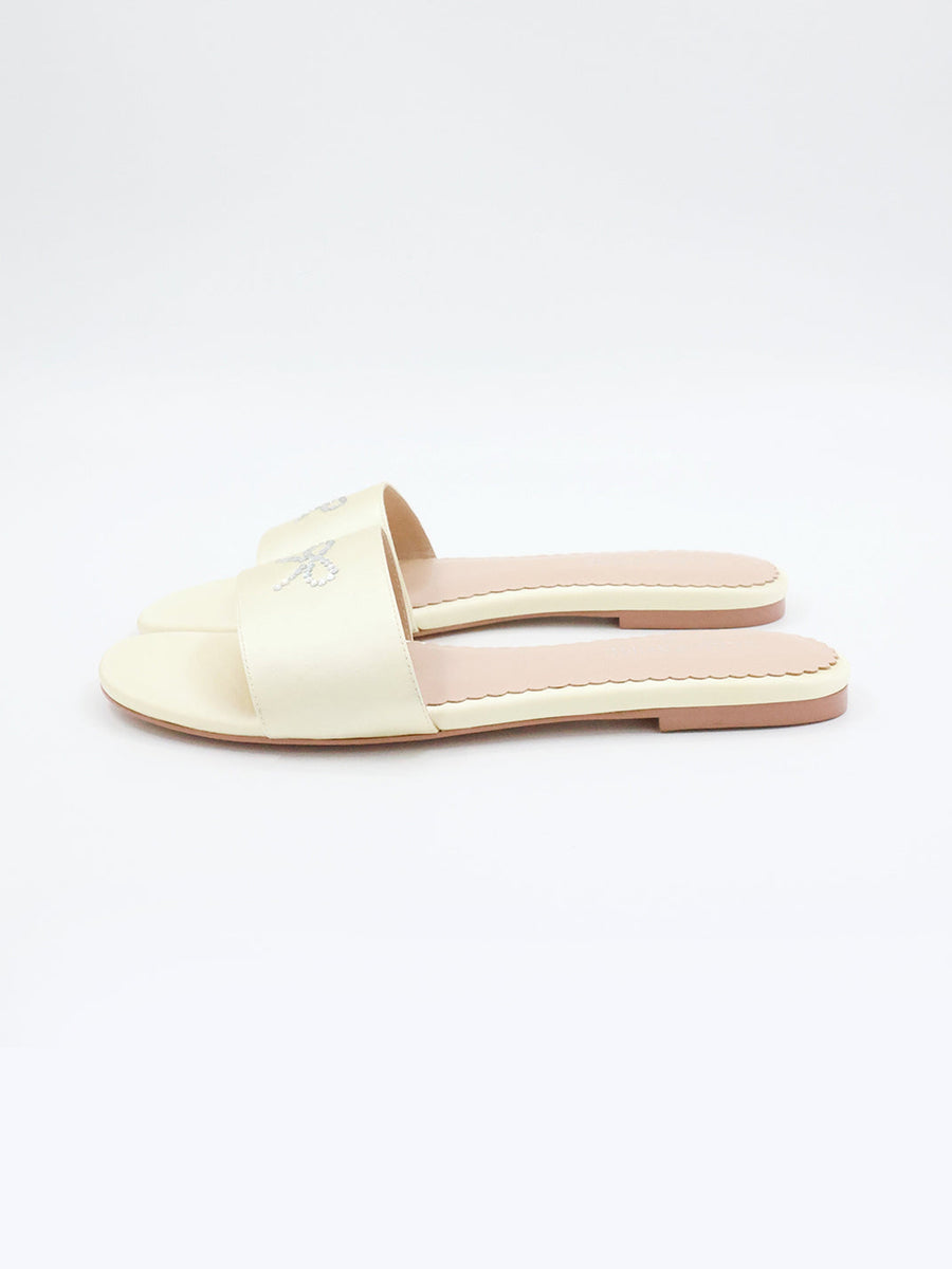 Rhinestone Bow Pastel Slide Sandals
