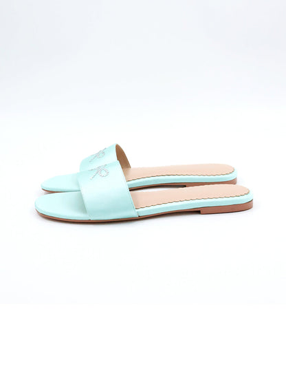 Rhinestone Bow Pastel Slide Sandals