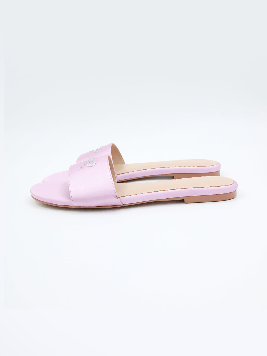 Rhinestone Bow Pastel Slide Sandals