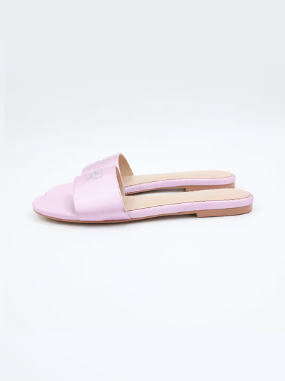 Rhinestone Bow Pastel Slide Sandals