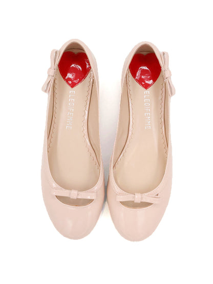 Heart-Back Patent Ballet Flats