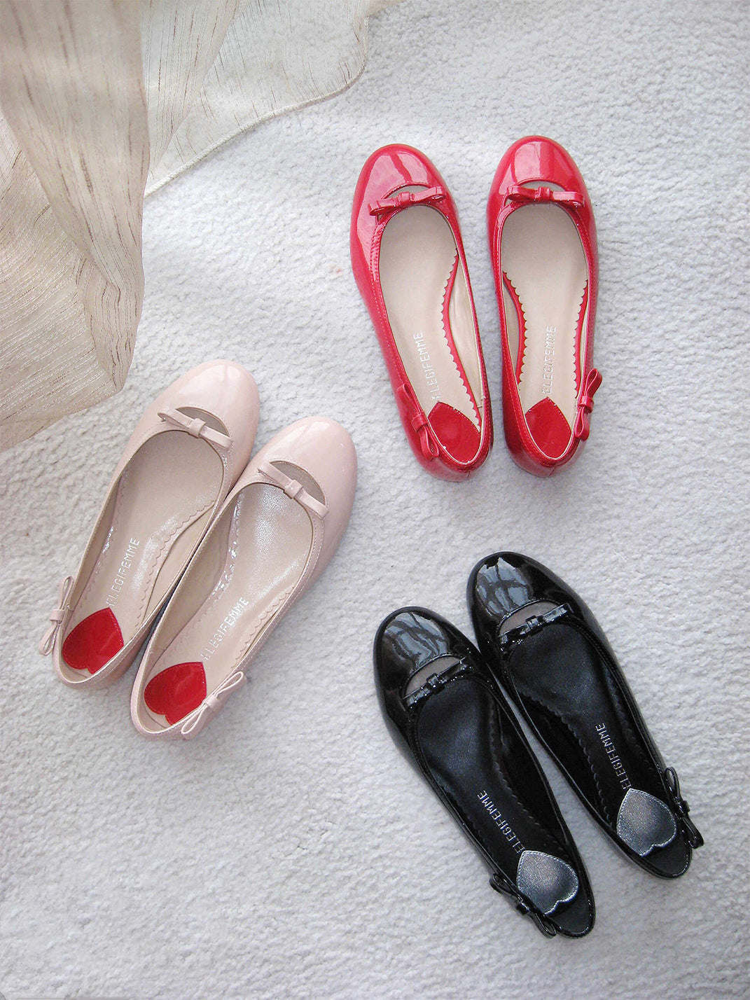 Heart-Back Patent Ballet Flats