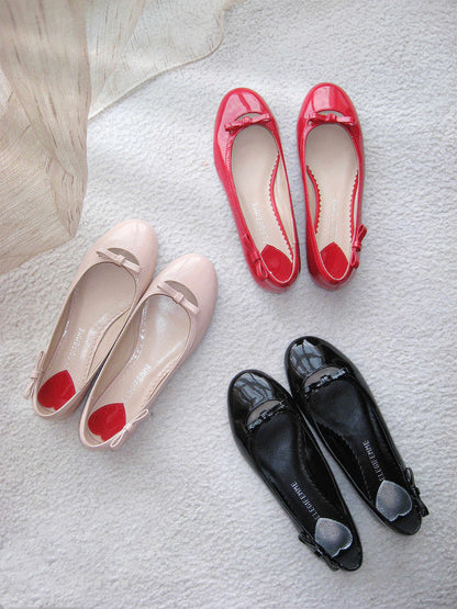 Heart-Back Patent Ballet Flats