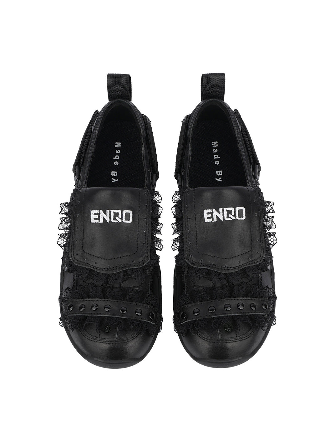 Lace-Panel Rivet Sport Sandals