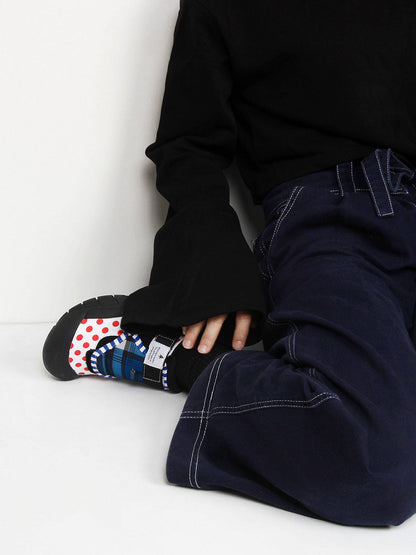 Mixed-Print Strap Trail Mary Janes