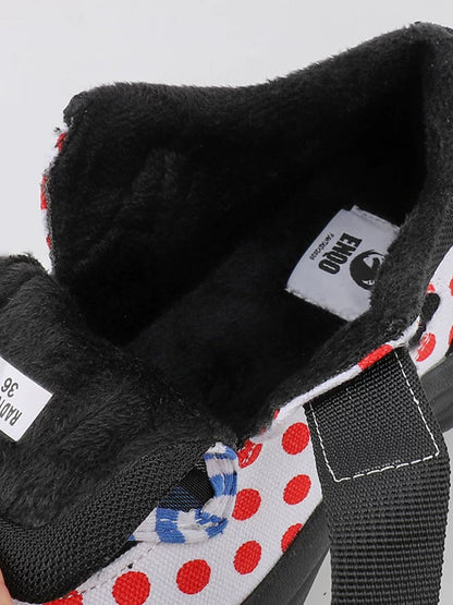 Mixed-Print Strap Trail Mary Janes