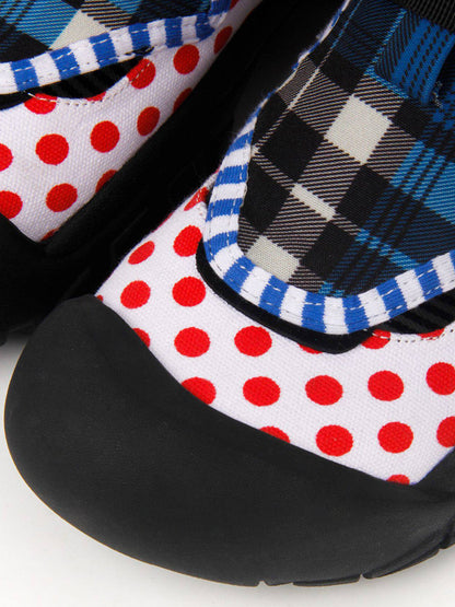 Mixed-Print Strap Trail Mary Janes