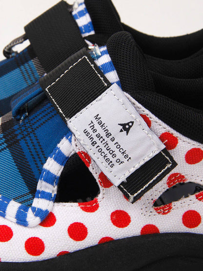 Mixed-Print Strap Trail Mary Janes