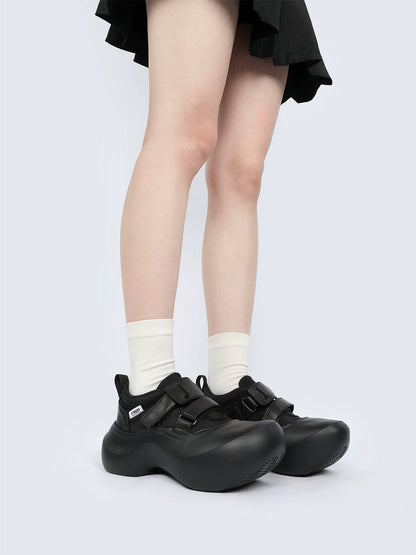 Triple-Strap Sculpted Platform Shoes