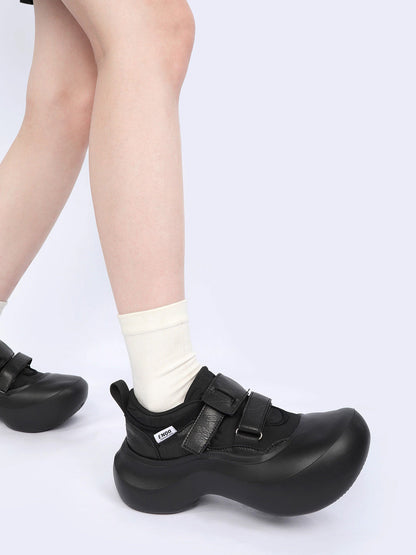 Triple-Strap Sculpted Platform Shoes