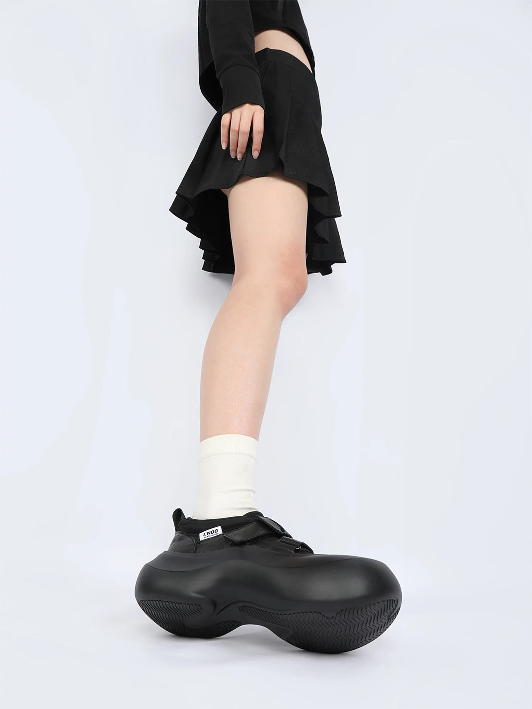 Triple-Strap Sculpted Platform Shoes