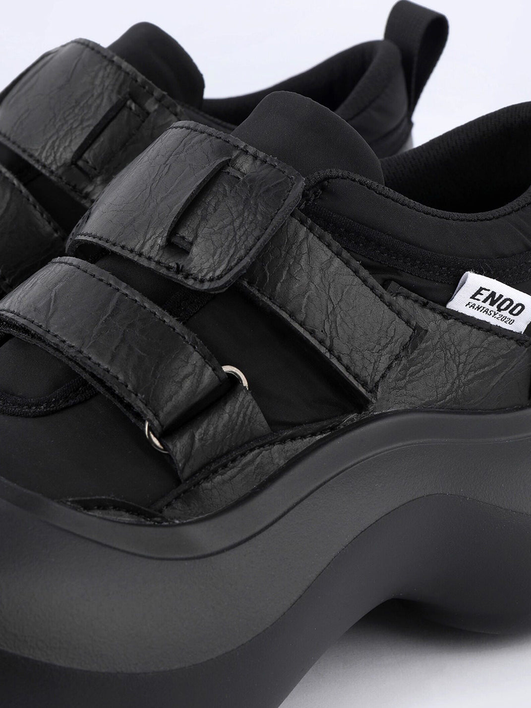 Triple-Strap Sculpted Platform Shoes