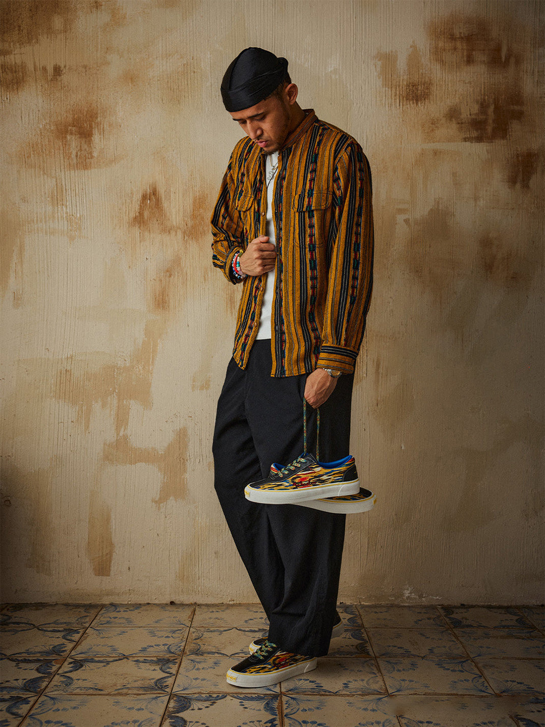 Adras Abstract-Print Canvas Skate Shoes