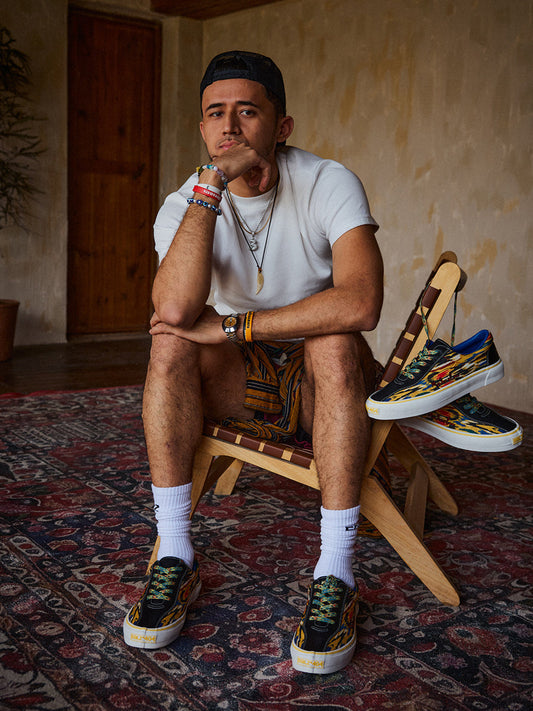 Adras Abstract-Print Canvas Skate Shoes