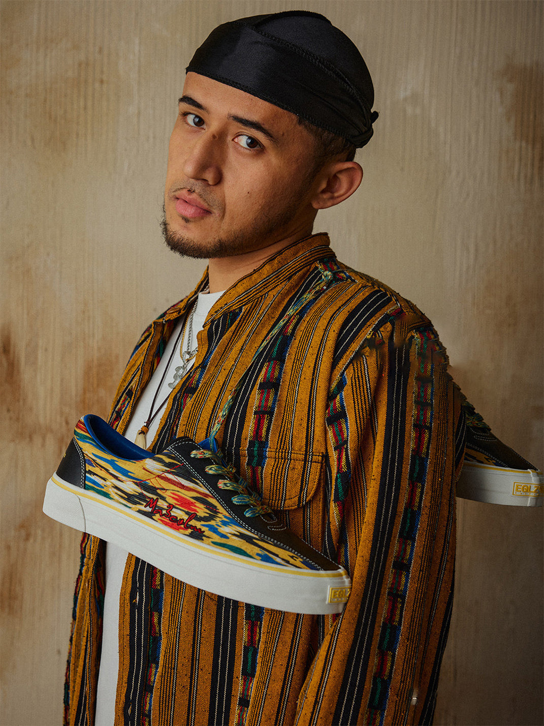 Adras Abstract-Print Canvas Skate Shoes