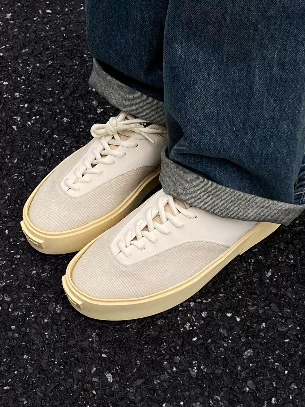 FAULT22 Neutral Platform Canvas Trainers