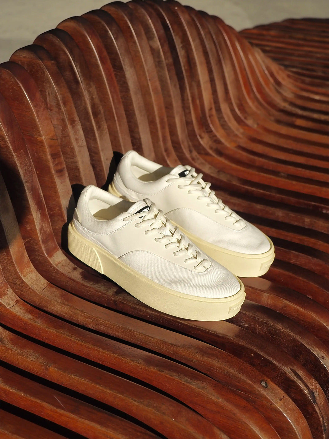 FAULT22 Neutral Platform Canvas Trainers