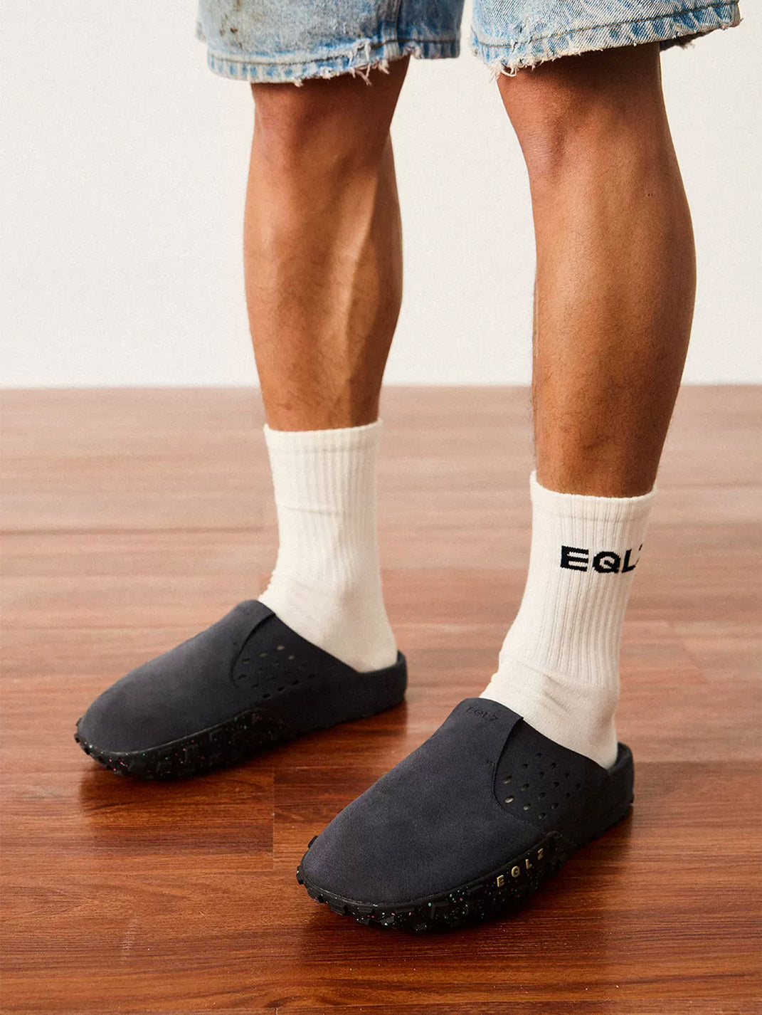 Perforated Wide-Fit Suede Support Mules
