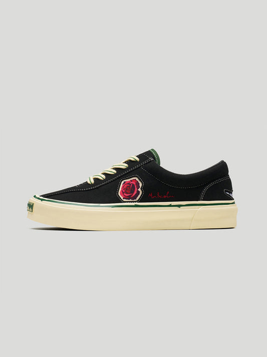 Rose-Embroidered Low-Top Skate Shoes
