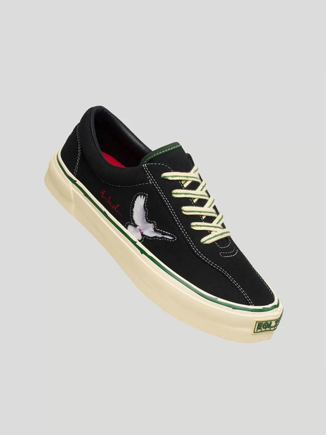 Rose-Embroidered Low-Top Skate Shoes