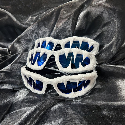 Pi0neeR Ice Melt Dripped Resin Sunglasses Blue