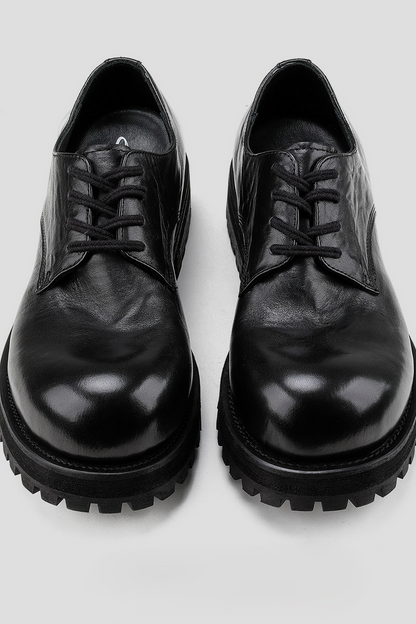 Washed Leather Derby Shoes