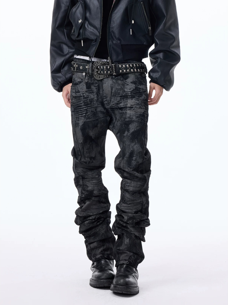 Glitter Skinny Slim Fit Black Jeans