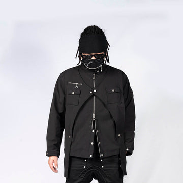 INSIDE OUT Arc Paneled Rivet Jacket