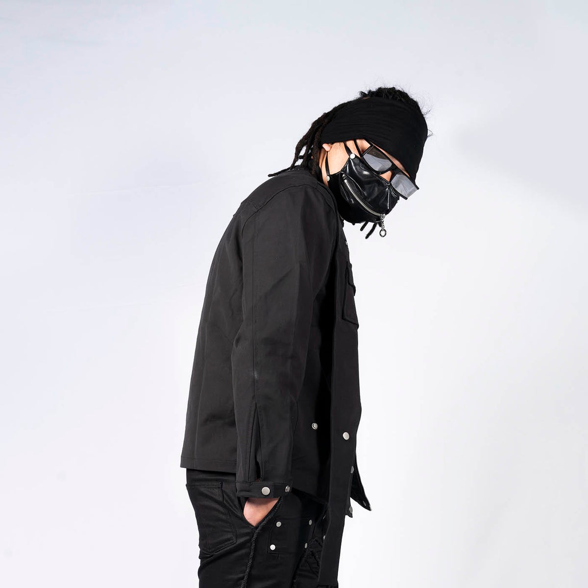 INSIDE OUT Arc Paneled Rivet Jacket