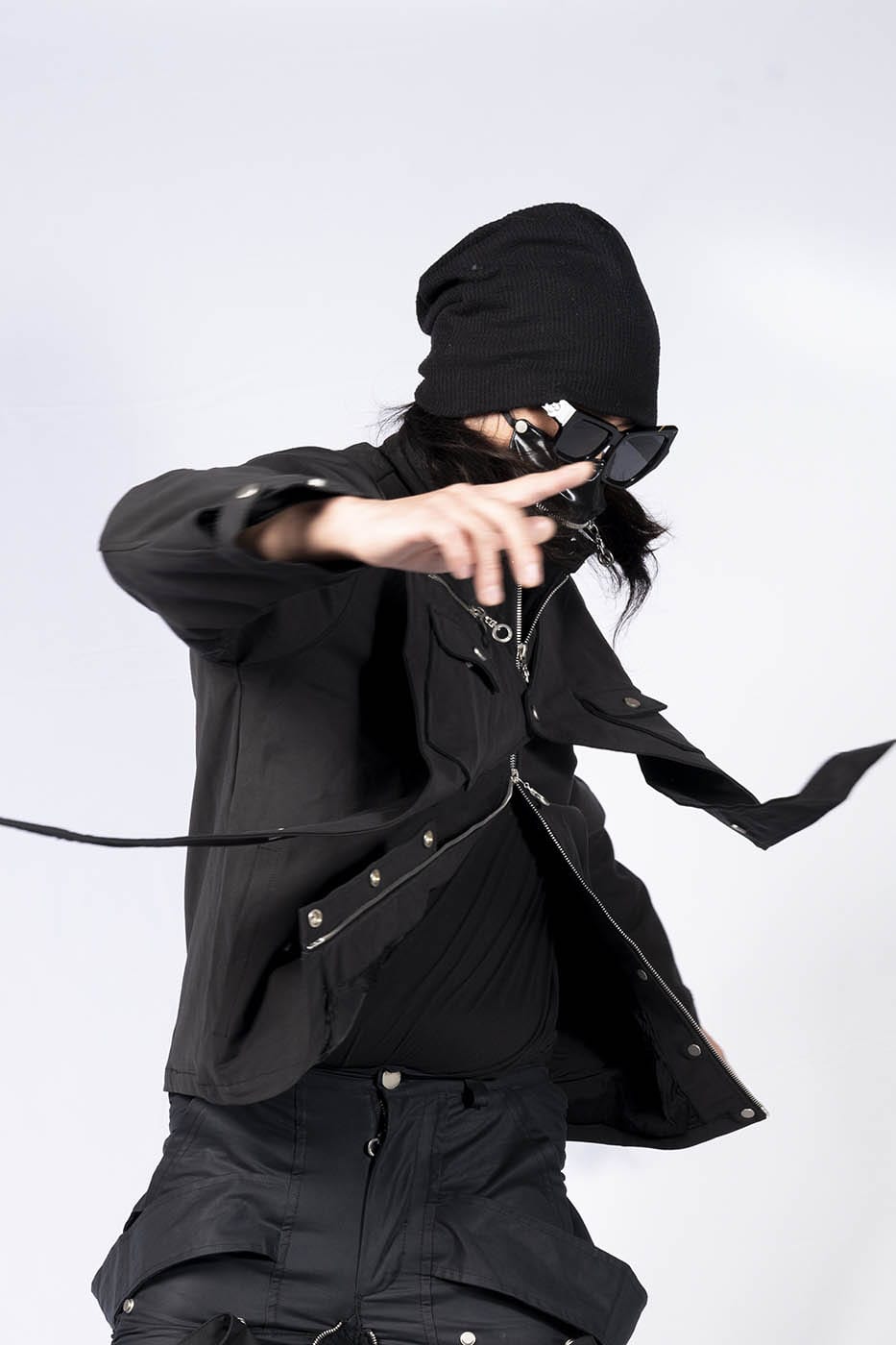 INSIDE OUT Arc Paneled Rivet Jacket