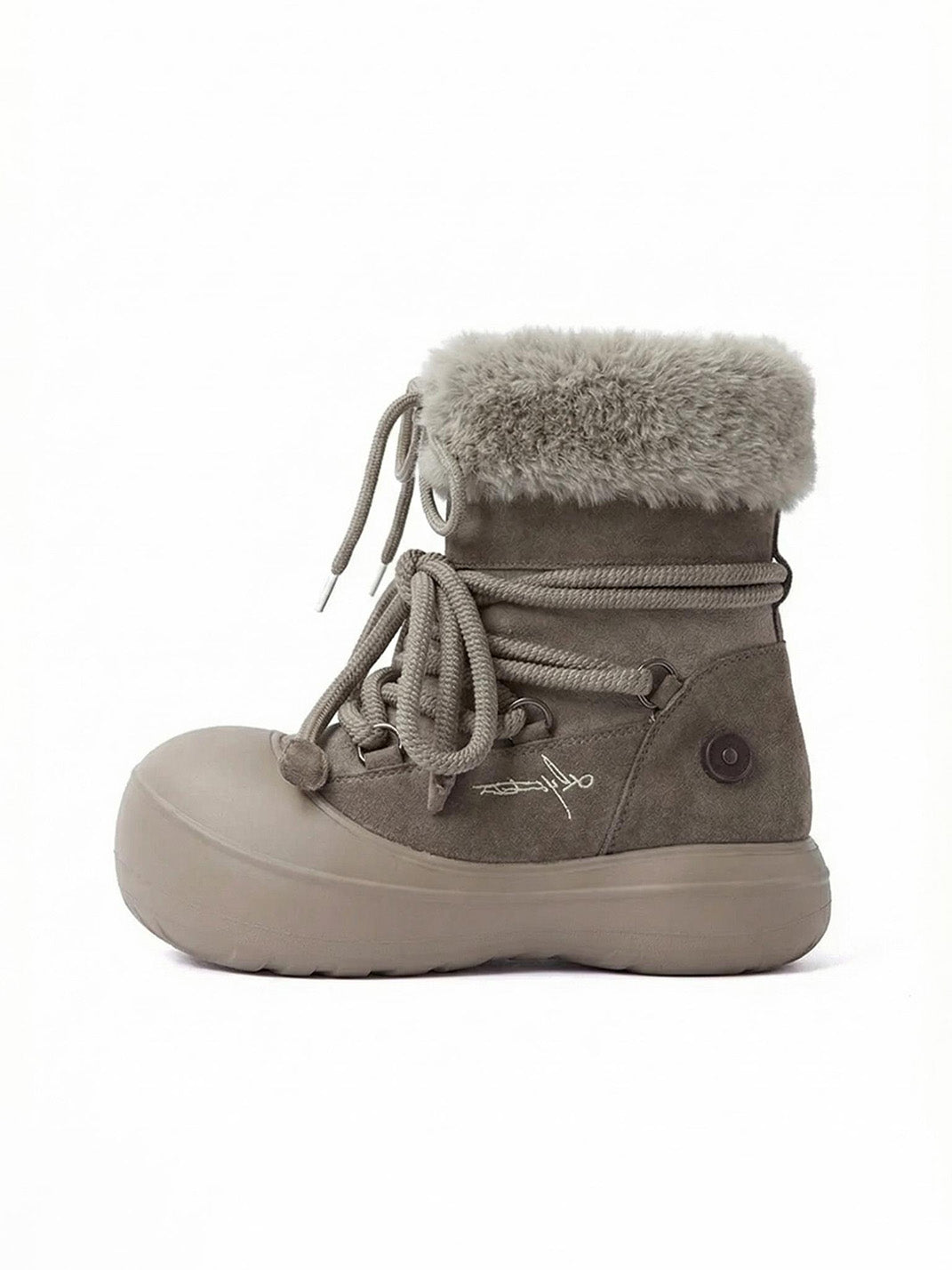 Faux Fur Cuff Platform Snow Boots