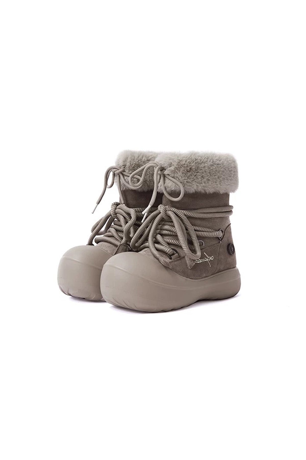 Faux Fur Cuff Platform Snow Boots