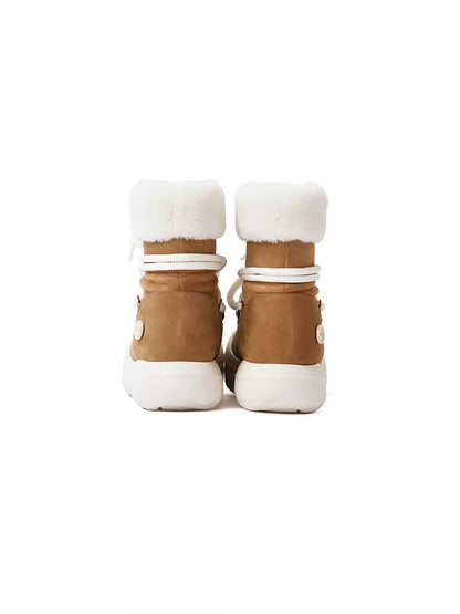 Faux Fur Cuff Platform Snow Boots