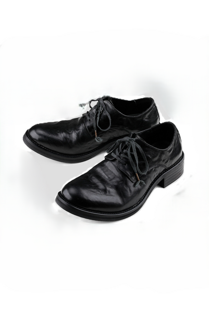 Wrinkled Leather Derby Shoes