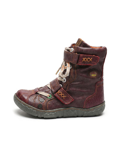 Fleece-Lined Hand-Stitched Mid-Calf Boots